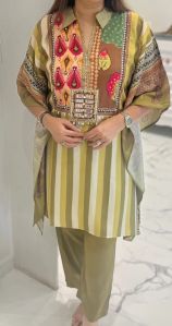 Pure Butter Muslin Printed Ladies Kaftan Set
