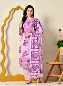 Pure Cotton Embroidered Kurti with Printed Dupatta