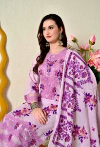 Pure Cotton Embroidered Kurti with Printed Dupatta