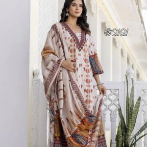 Ladies Premium Cotton Printed Kurti Pant and Dupatta Set