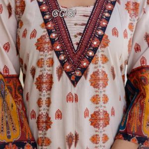 Ladies Premium Cotton Printed Kurti Pant and Dupatta Set