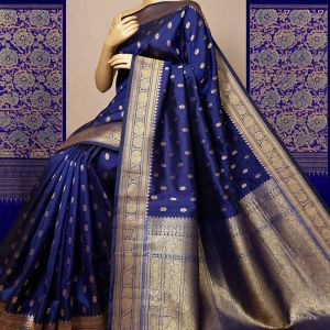 Ladies Printed Party Wear Banarasi Silk Saree