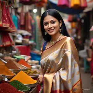 Ladies Printed Party Wear Banarasi Silk Saree