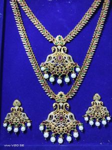 Golden Brass Gold Plated  Traditional Rani Haar Set
