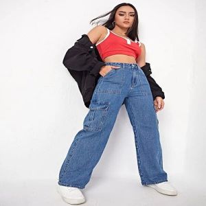 Trendy Stylish Denim Cargo Jeans