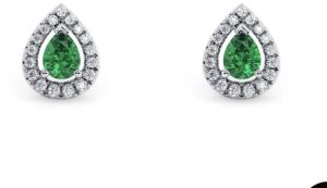 Round Cut Diamond Pear Shape Earrings