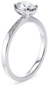 White Gold Oval Shape Diamond Engagement Ring