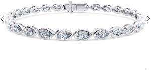 Ladies White Gold Pear Diamond Bracelet