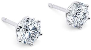 Round Cut White Gold Diamond Stud Earrings