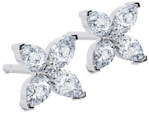 Pear Cut White Gold Diamond Stud Earrings