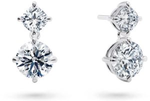 Designer Round Shape White Gold Diamond Drop Earrings