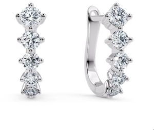 Ladies Round Cut Diamond Drop Dangling Earrings