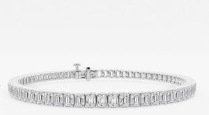 White Gold Emerald Cut Diamond Bracelet