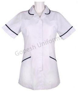 White Piped Medical Nurse Coat