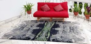 A4 Indo Tibetan Hand Embroidery Wool &AMP; Viscose Rug
