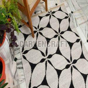 A 32  Floral Print Flat Weave Wool Durries