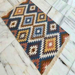 A 44 Multicolor Flat Weave Cotton Durries