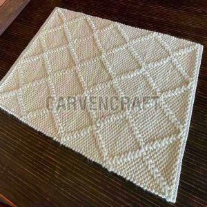 A58 White Flat Weave Wool Durries