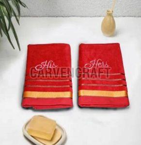 WA-006 Red Cotton Bath Towel