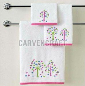 WA-008 Tree Print Cotton Bath Towel