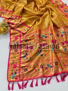 Semi Tissue Zari Weaving Soft Silk Saree