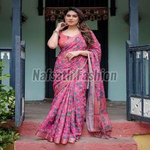 Ladies Floral Printed Cotton Saree