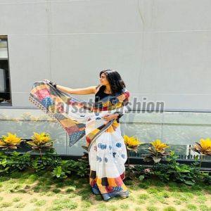 Casual Wear Cotton Printed Saree