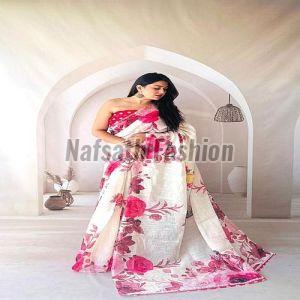 Exclusive Pure Cotton Linen Saree