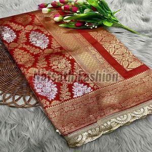 Zari Border Banarasi Katan Silk Saree