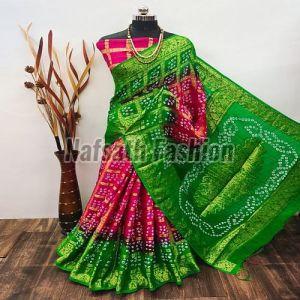 Eye Catching Bandhani Cotton Silk Saree
