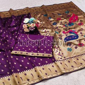 Ladies Printed Paithani Silk Saree
