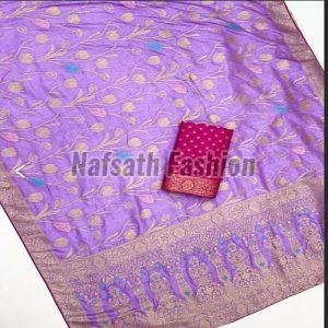Meenakari Weaving Work Soft Dola Silk Saree