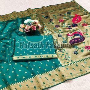 Ladies Printed Paithani Silk Saree