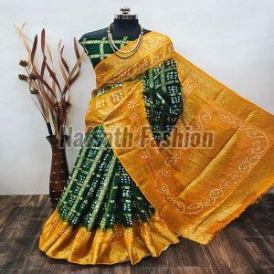 Eye Catching Bandhani Cotton Silk Saree