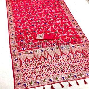 Floral Design Multicolor Banarasi Silk Saree