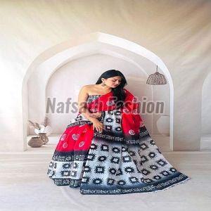 Party Wear Printed Pure Linen Saree