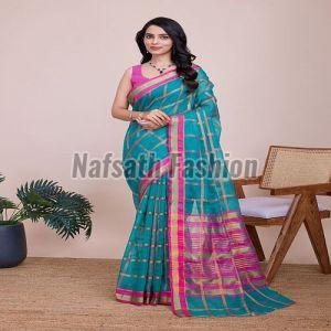 Kota Doria Zari Weave Saree