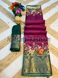 Multicolor Dola Silk Saree