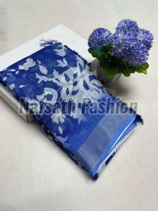 Ladies Linen Cotton Printed Saree