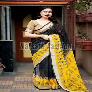 Ladies Printed Cotton Blend Silk Saree