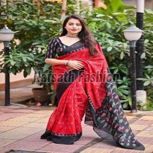 Handloom Cotton Printed Saree