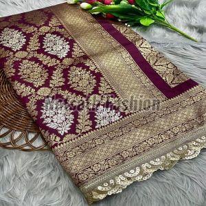 Zari Border Banarasi Katan Silk Saree