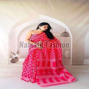 Party Wear Printed Pure Linen Saree