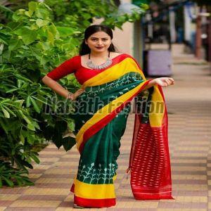 Ladies Printed Cotton Blend Silk Saree