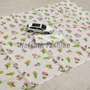 Digital Printed Linen Saree
