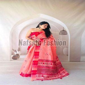 Exclusive Pure Cotton Linen Saree