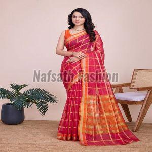 Kota Doria Zari Weave Saree