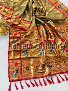 Semi Tissue Zari Weaving Soft Silk Saree