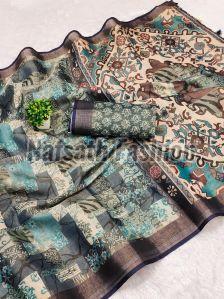 Ladies Printed Mono Cotton Saree