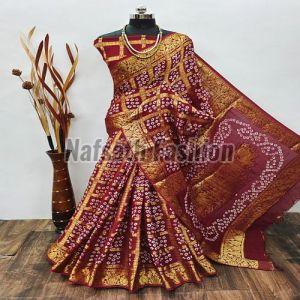 Eye Catching Bandhani Cotton Silk Saree